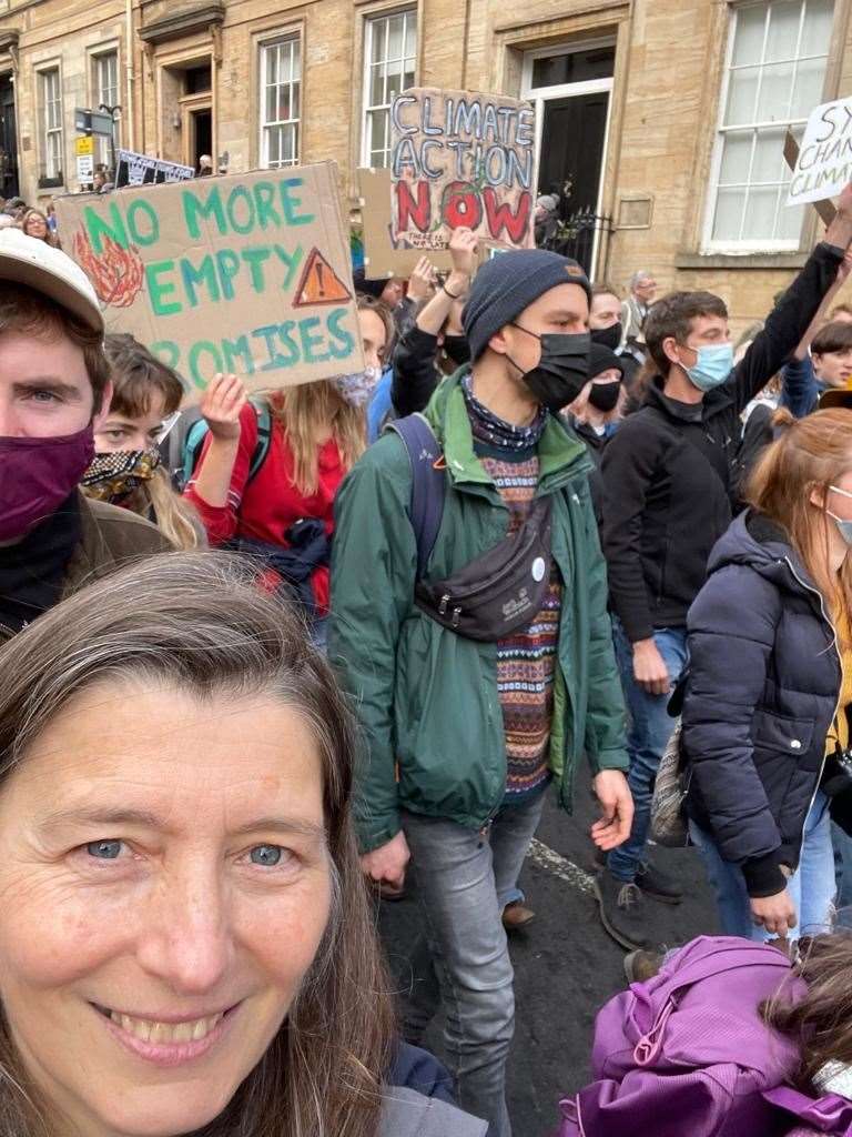 Ariane Burgess at the Fridays for Future march in Glasgow.