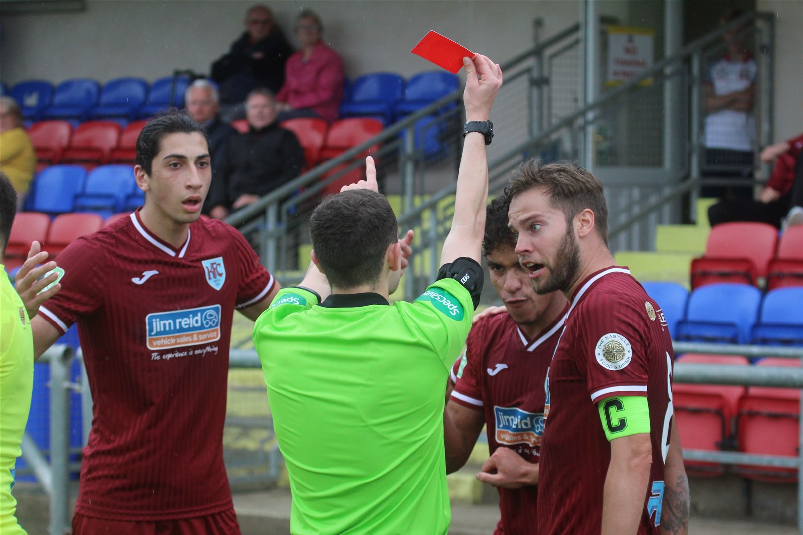 Keith's Luke Emmett was sent off. Picture: Kyle Ritchie