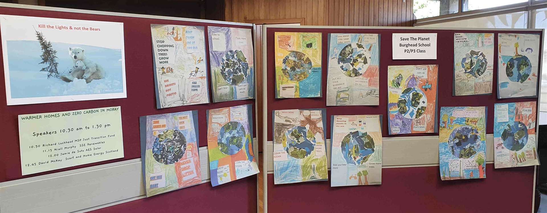 Entries from Moray primary schools for the Save the Planet competition.