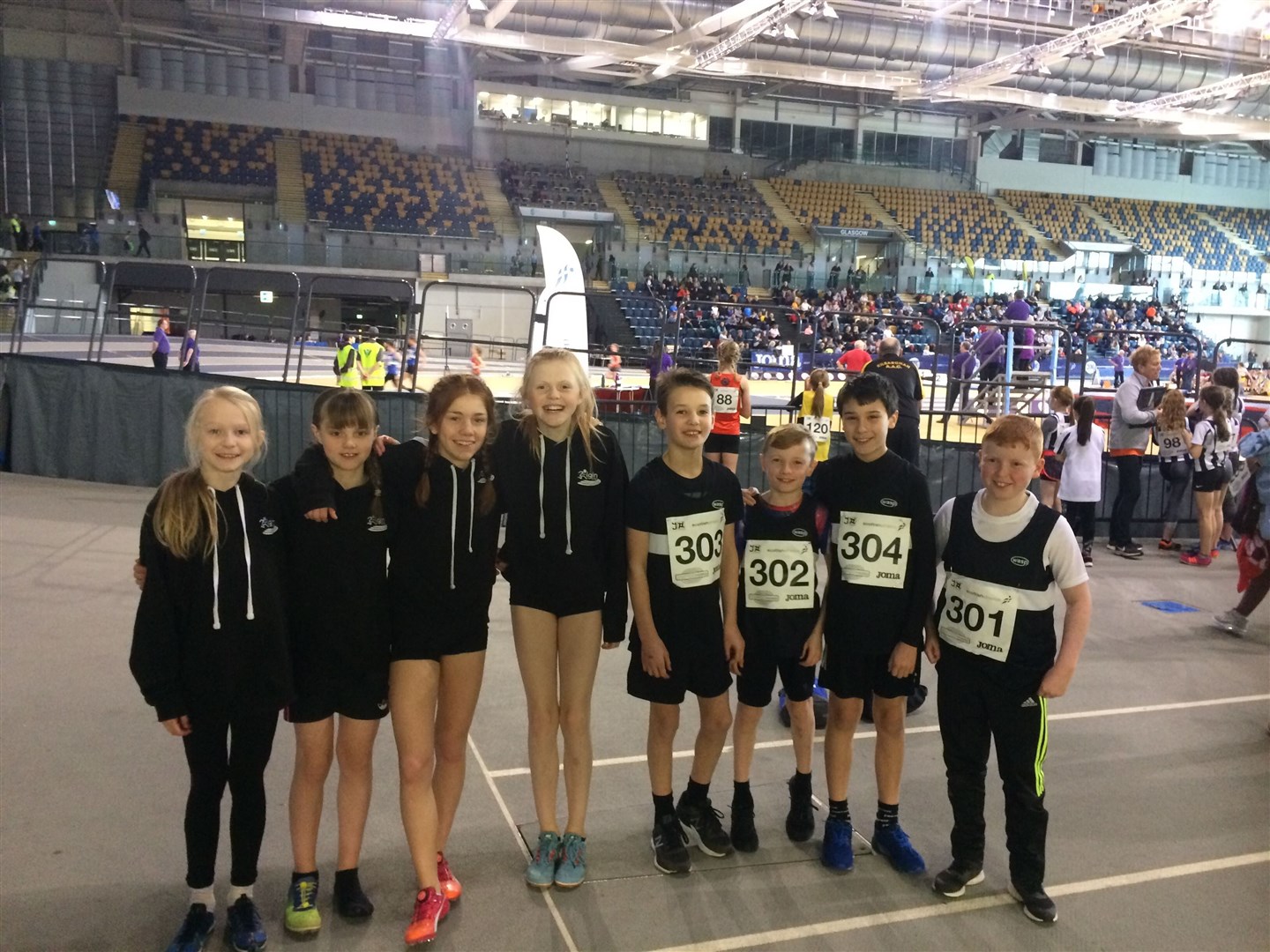 The Elgin Amateur Athletics Club boys and girls who competed in Glasgow.
