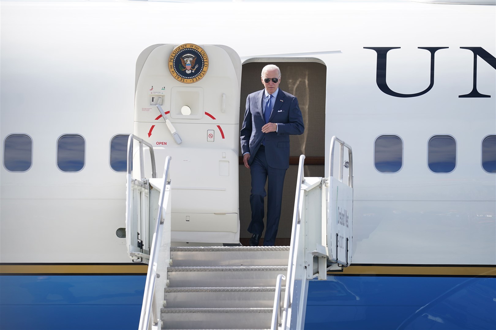 US president Joe Biden arrives at Ireland West Airport Knock (Niall Carson/PA)