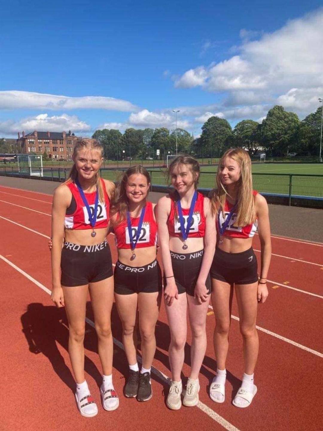 Lillia Clarke, Iris Whitton, Ava Cruickshank and Lauren Abbott represented Elgin Academy at the Scottish Secondary Schools Relay Championships and won bronze.