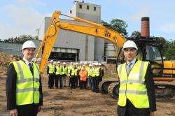 Helius CoRDe managing director Frank Burns and chief executive of the Scottish Whisky Association, Gavin Hewitt, at the site of the £60.5 million biomass plant.