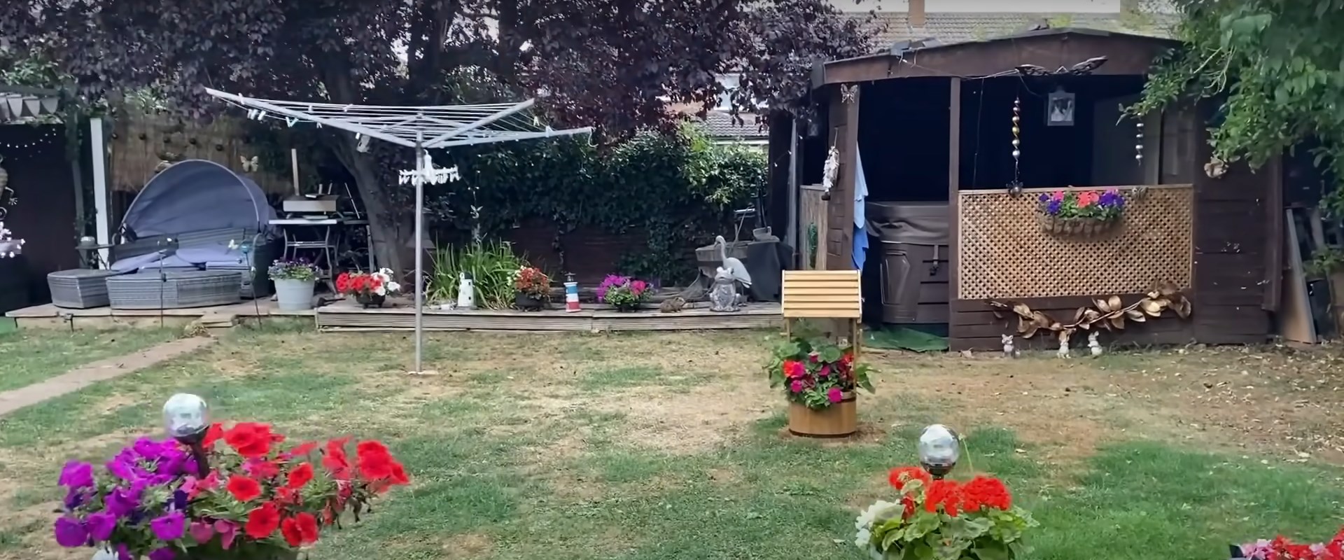 The video features a sizeable garden (Just-Knock Estate Agents)