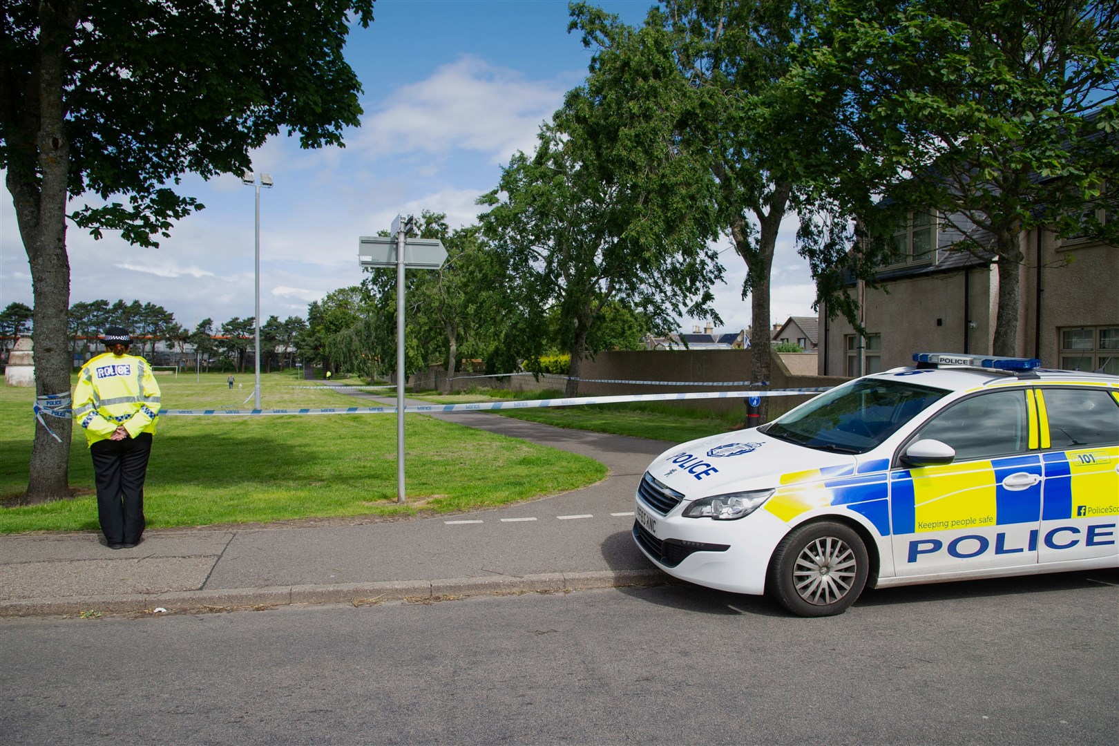 Police cordoned off the corner of Doocot Park last month after the report of a sexual assault.