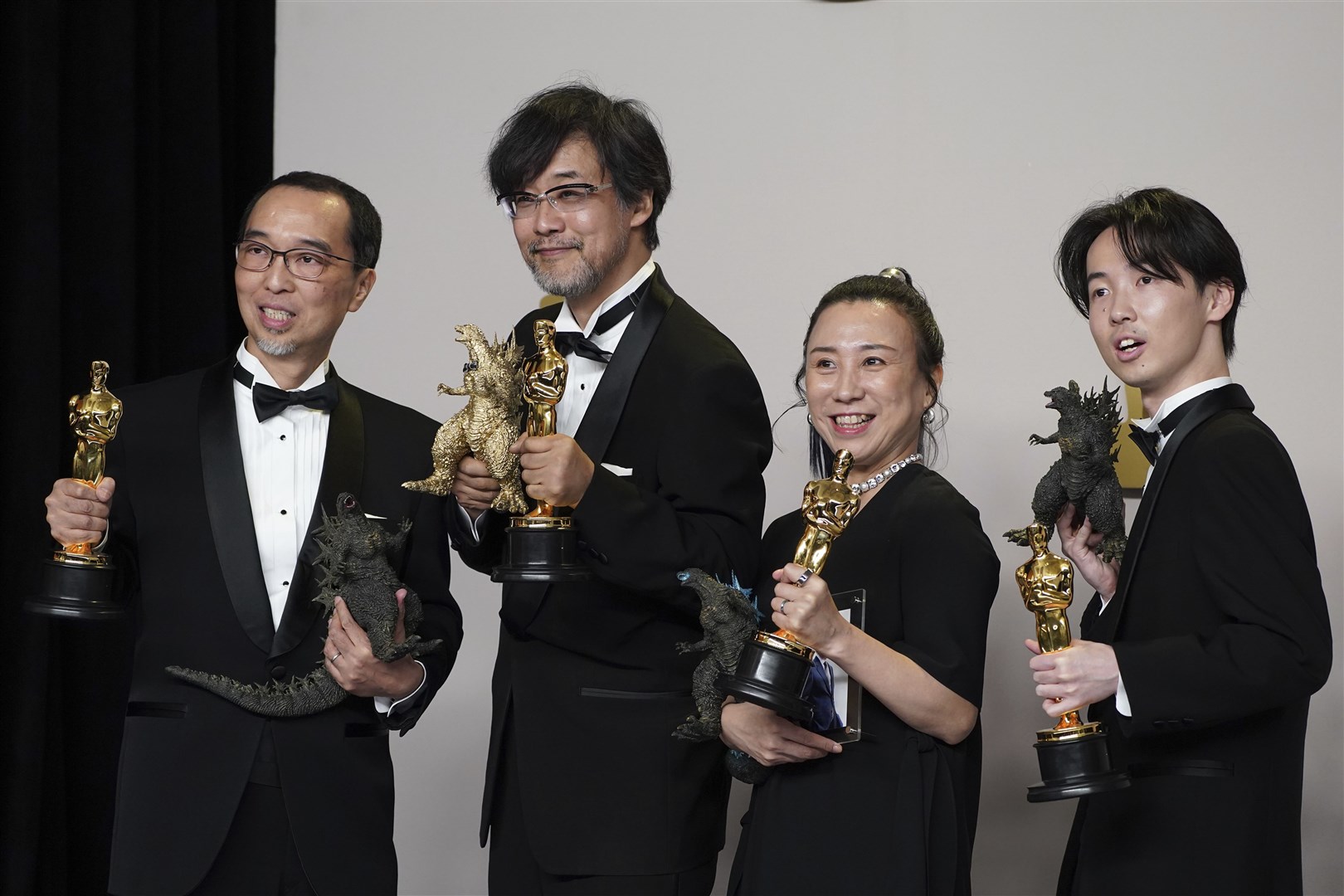 Masaki Takahashi, from left, Takashi Yamazaki, Kiyoko Shibuya, and Tatsuji Nojima (Jordan Strauss/Invision/AP)