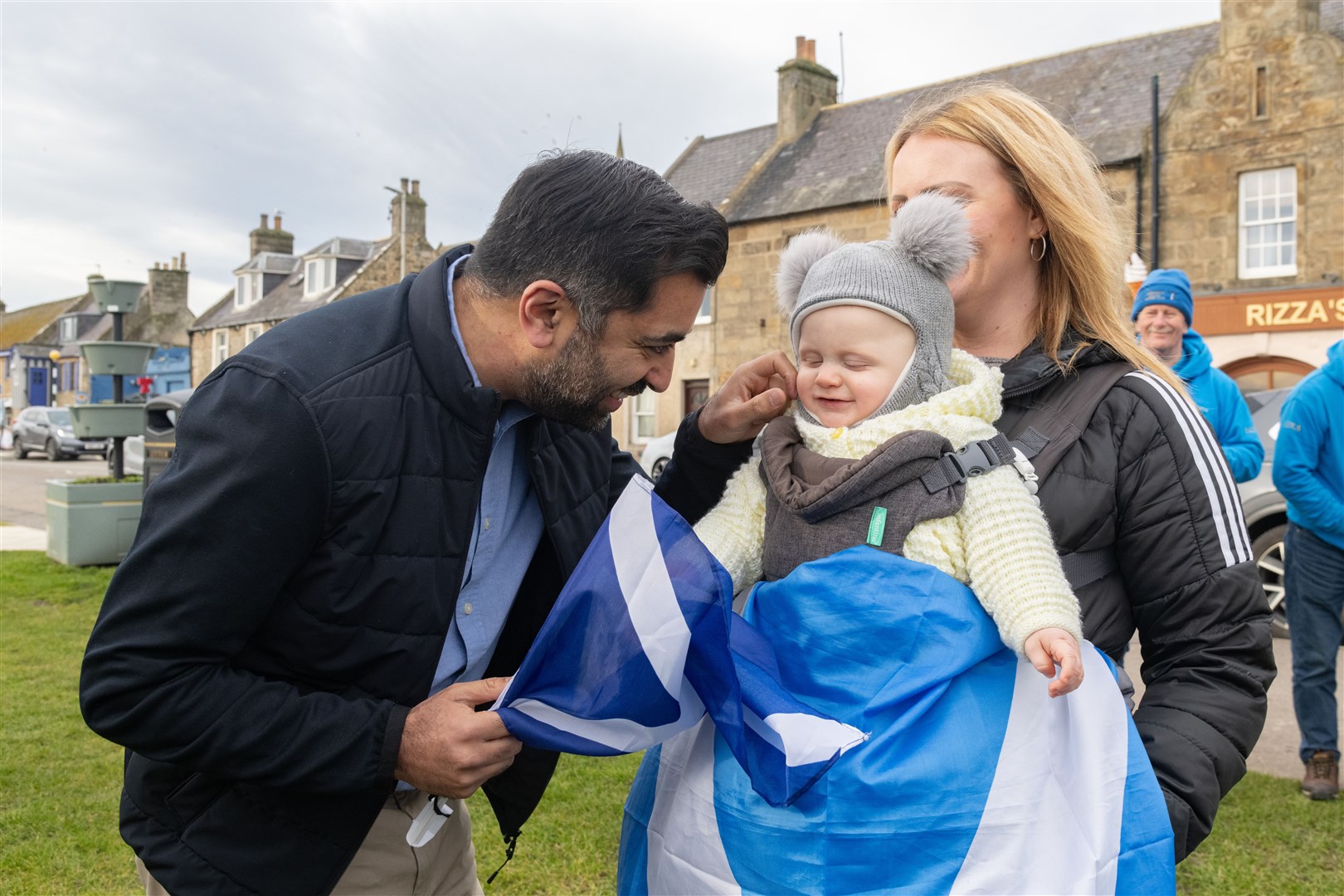 First Minister Humza Yousaf visits Lossiemouth ahead of the 2024 General Election...Picture: Beth Taylor.