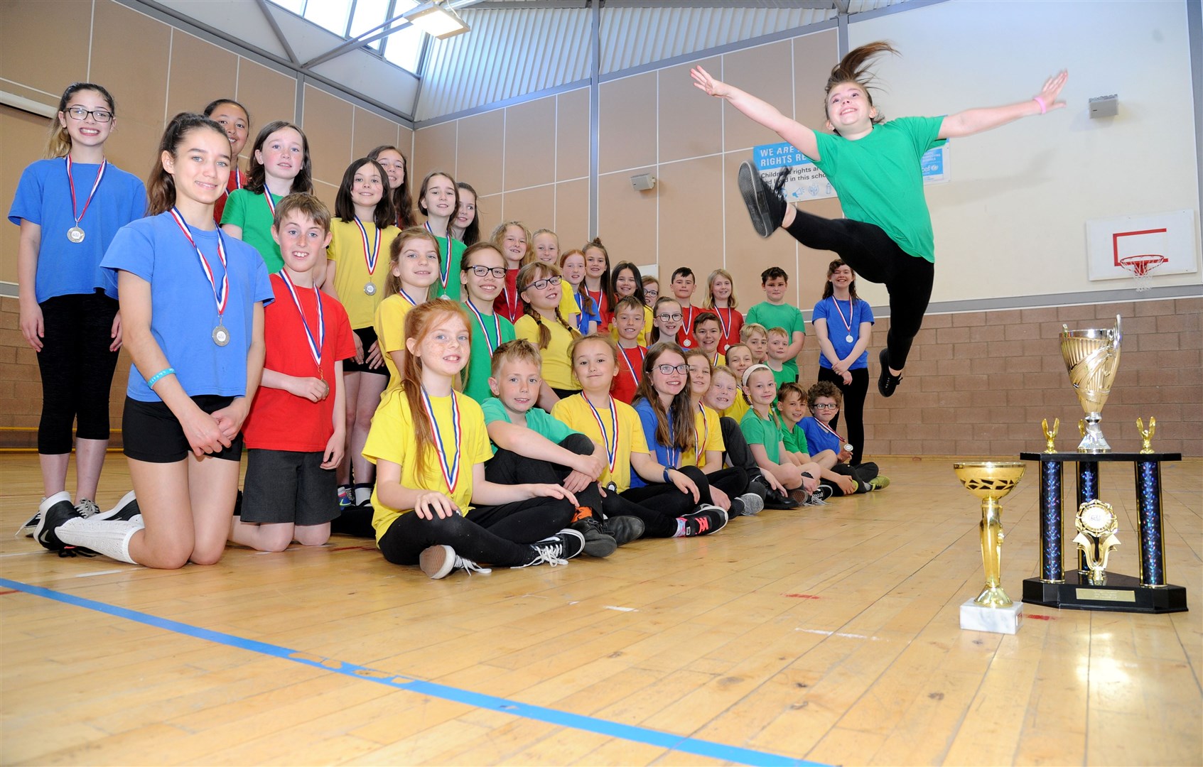 Bishopmill Primary pupils are winners of the Glee Choir Contest in Moray area. P6 pupil Raegan Tatters in full flight.
