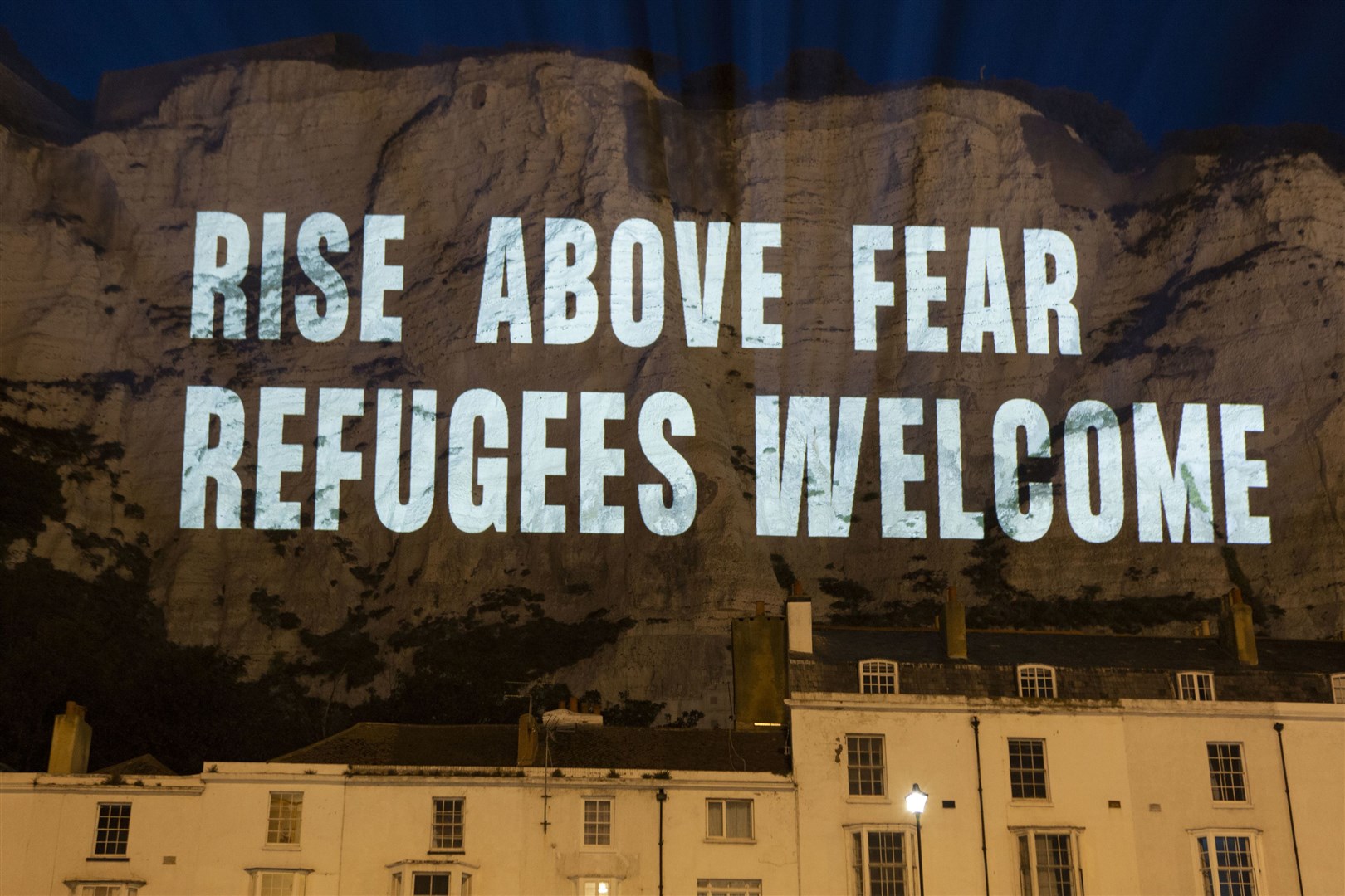 The projections were in support of migrant welfare (Freedom from Torture/POW/PA)