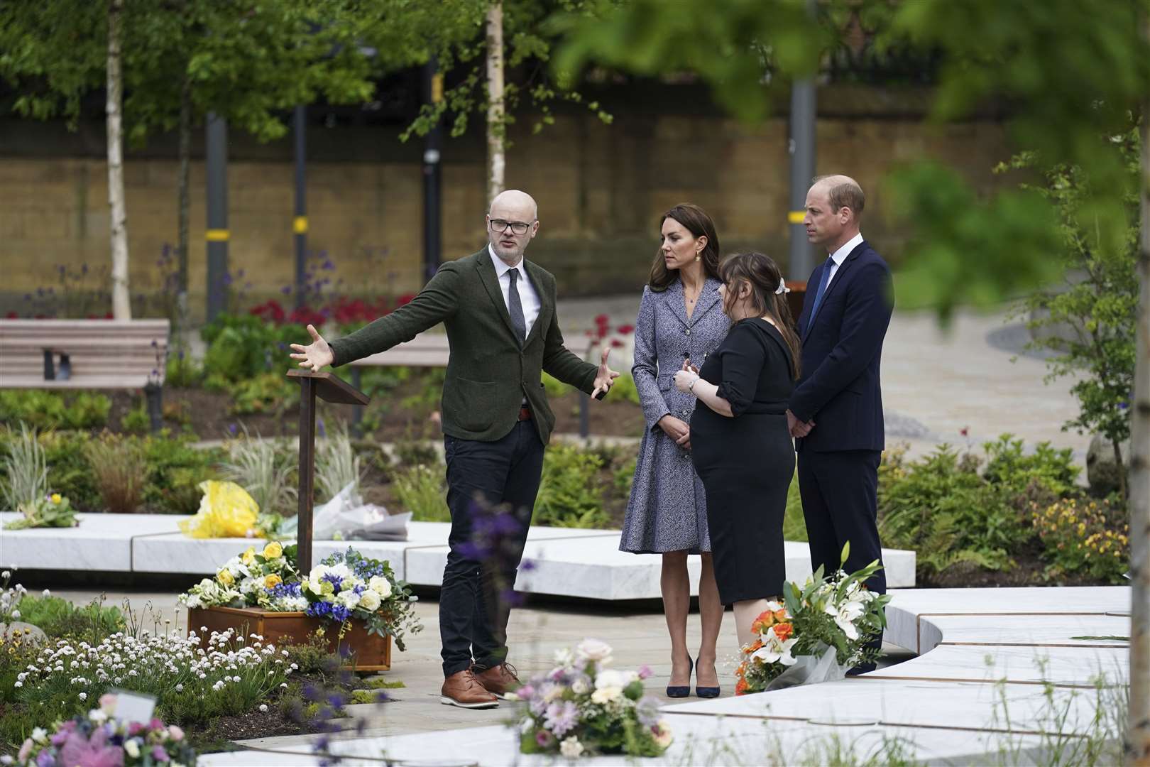 The Duke and Duchess of Cambridge attended the official opening of the memorial to those who died in the bombing – the Glade of Light Memorial in Manchester city centre – on May 10 (Jon Super/PA)