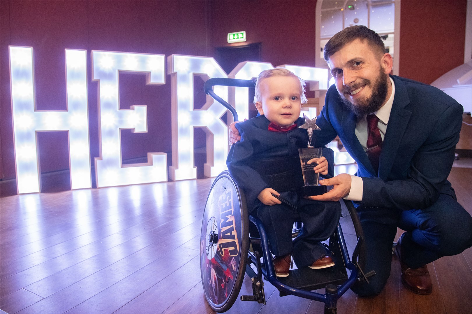 Winner of the Brave Child Award James Goodwin with his dad Carl...Moray and Grampian Hero Awards 2022...Picture: Daniel Forsyth..