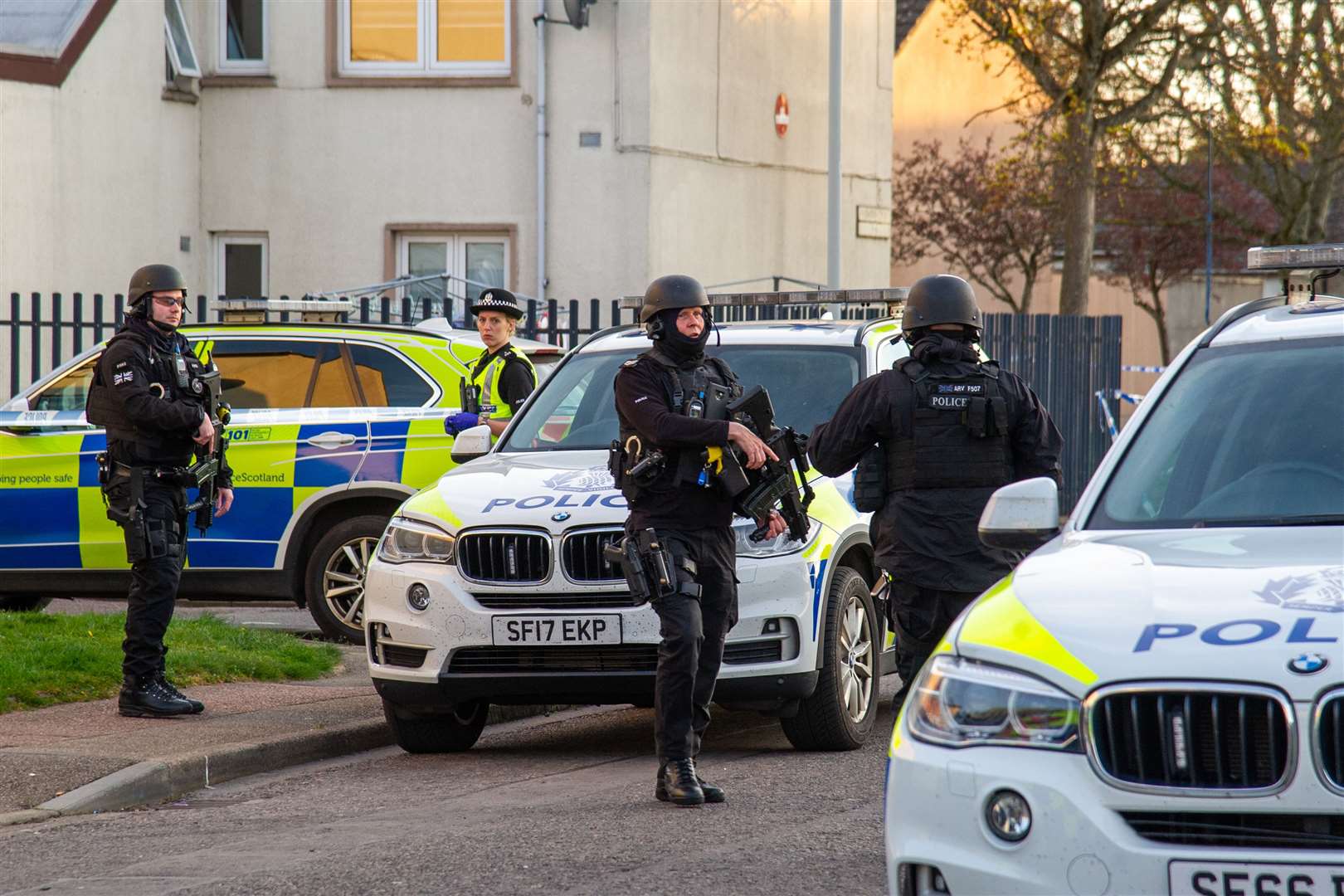 Armed police at the scene of the siege on April 23.