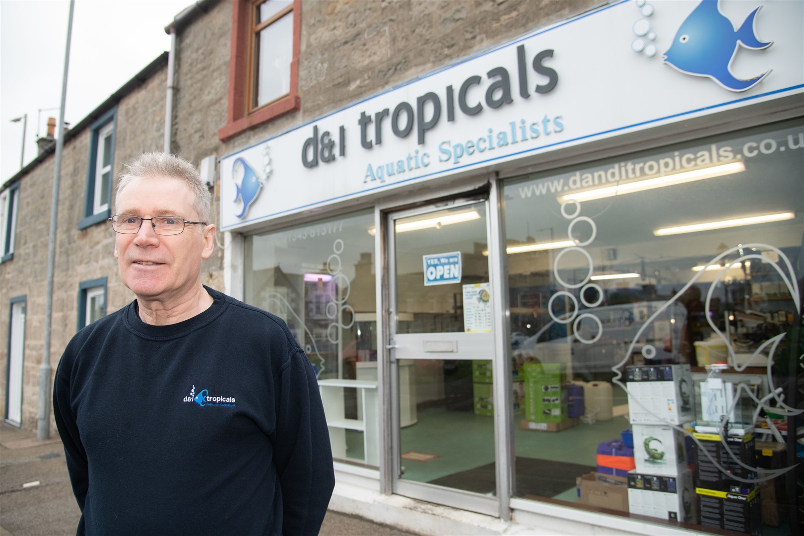 Derek McLennan is retiring after 34 years in business at D&I Tropicals in Lossiemouth. Picture: Daniel Forsyth