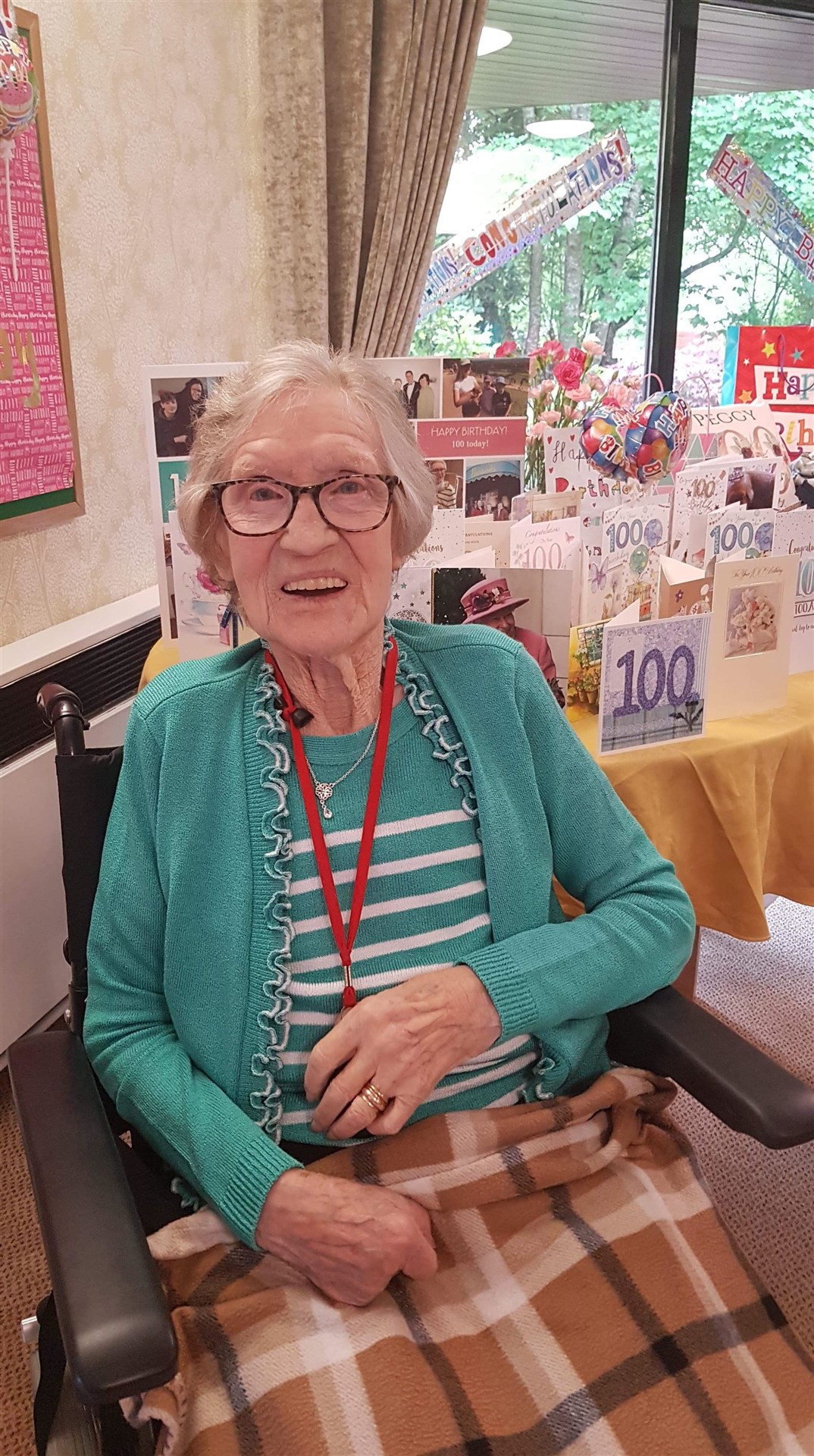 Peggy McConnachie, a resident at Speyside Care Home, in Aberlour, turned 100 yesterday.