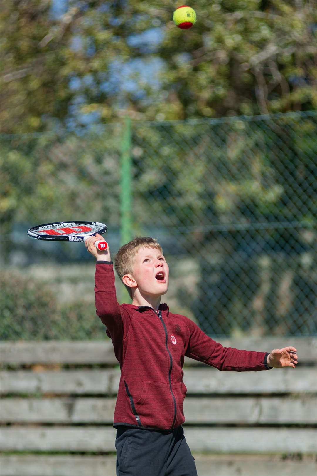 Cameron Wilkie was one of the youngsters on show at Elgin Lawn Tennis Club. Picture: Daniel Forsyth..