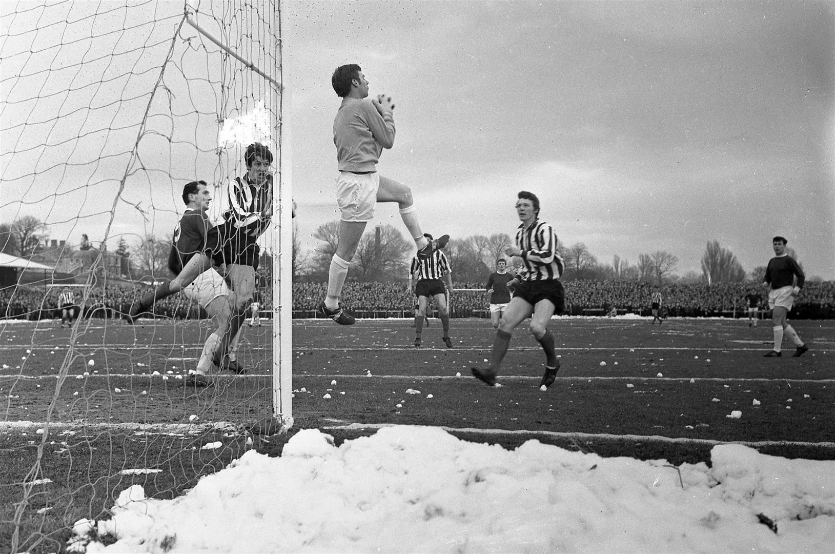 It was a wintry day when 12,608 packed into Borough Briggs in February, 1968.