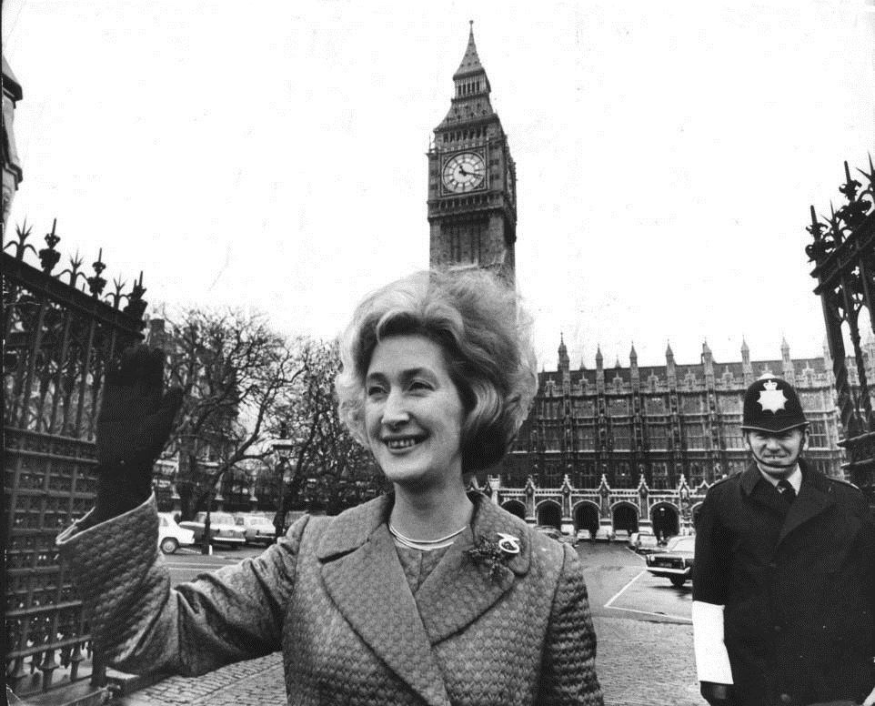 Winnie Ewing arrives at Westminster.