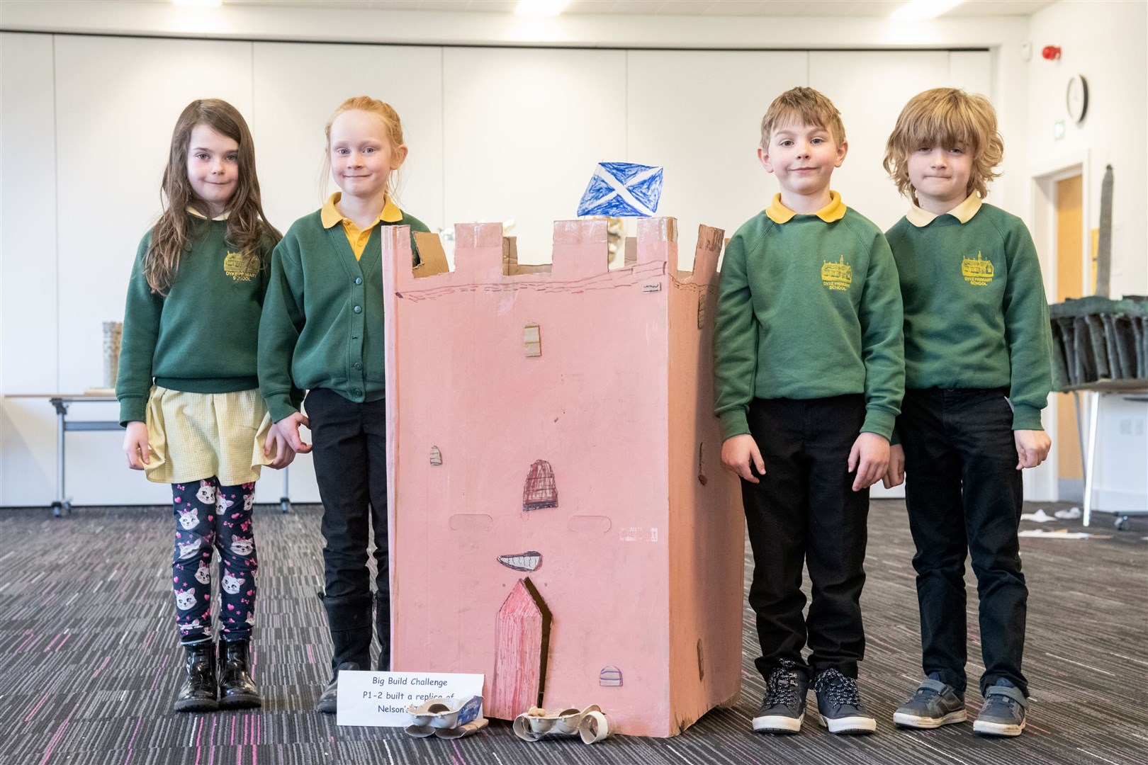 Dyke Primary with their model of Forres' Nelson's Tower.DYW Moray Primary School's Big Build Showcase, held at UHI Moray.Picture: Daniel Forsyth.