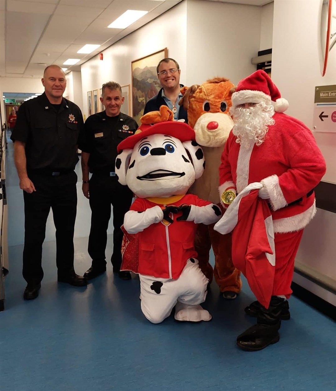 Santa and helpers get ready to deliver some festive cheer to kids at Dr Gray's Hospital. Fochabers fire station