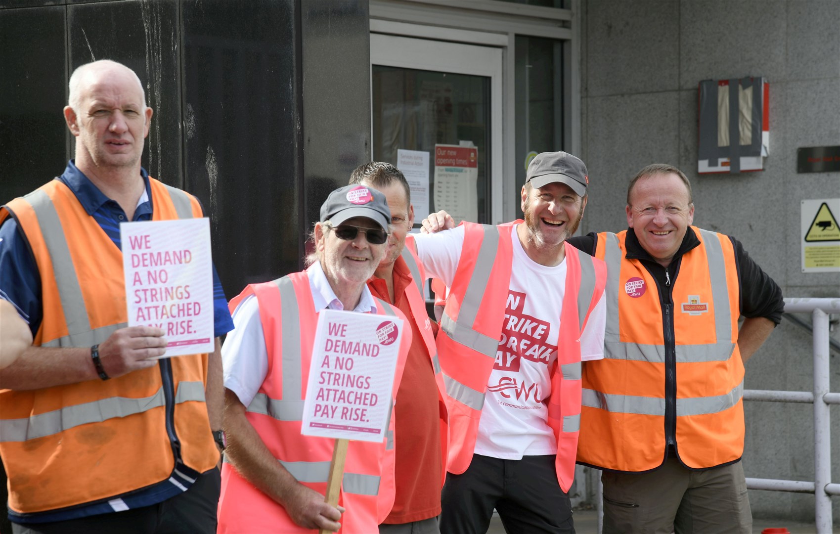Postal workers outside the delivery office protesting a Royal Mail pay offer...Picture: Beth Taylor.