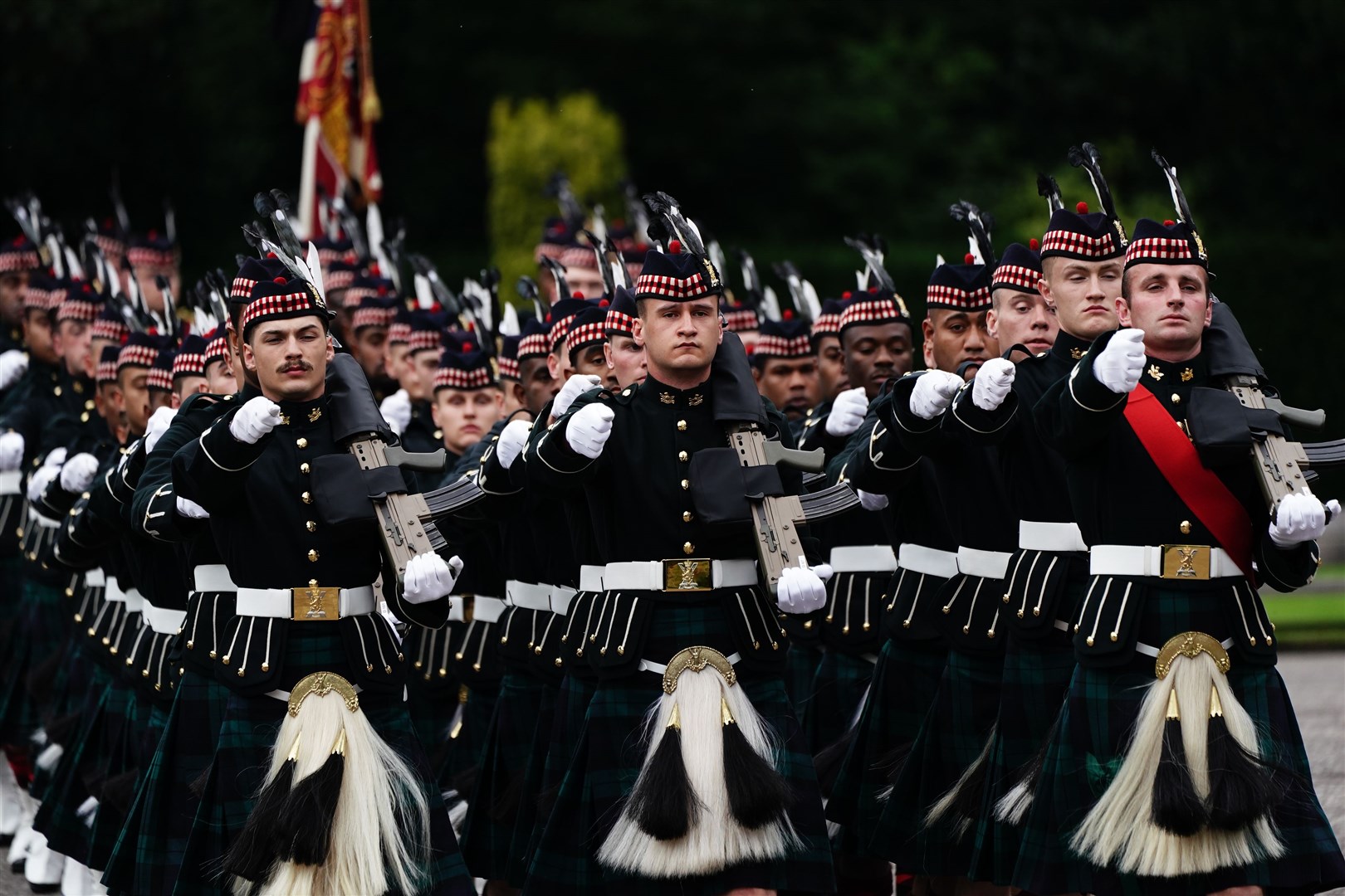 The Royal Archers arriving at the Palace of Holyroodhouse (Aaron Chown/PA)
