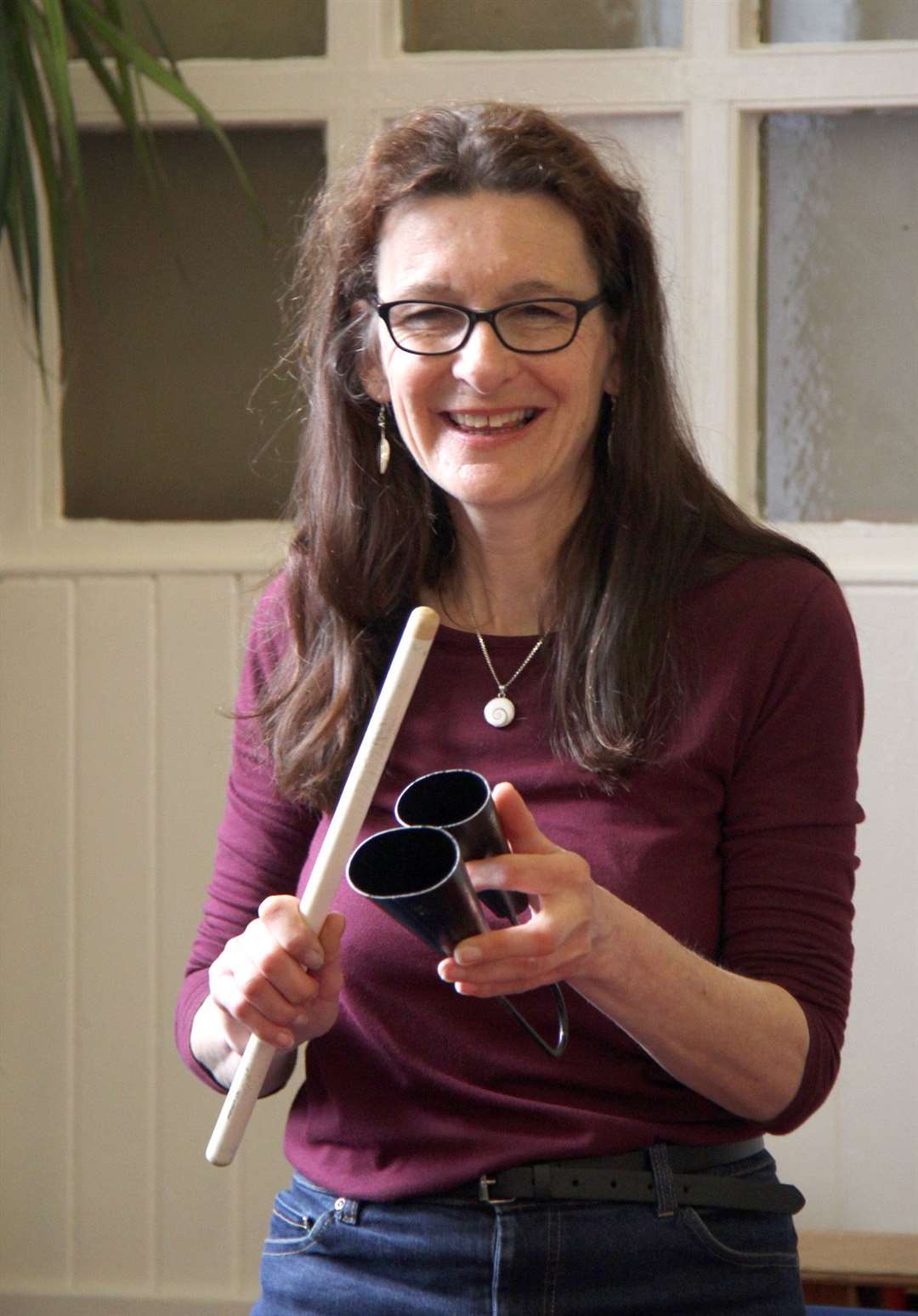 As well as being a storyteller Carol Scorer runs world drumming classes in Forres.
