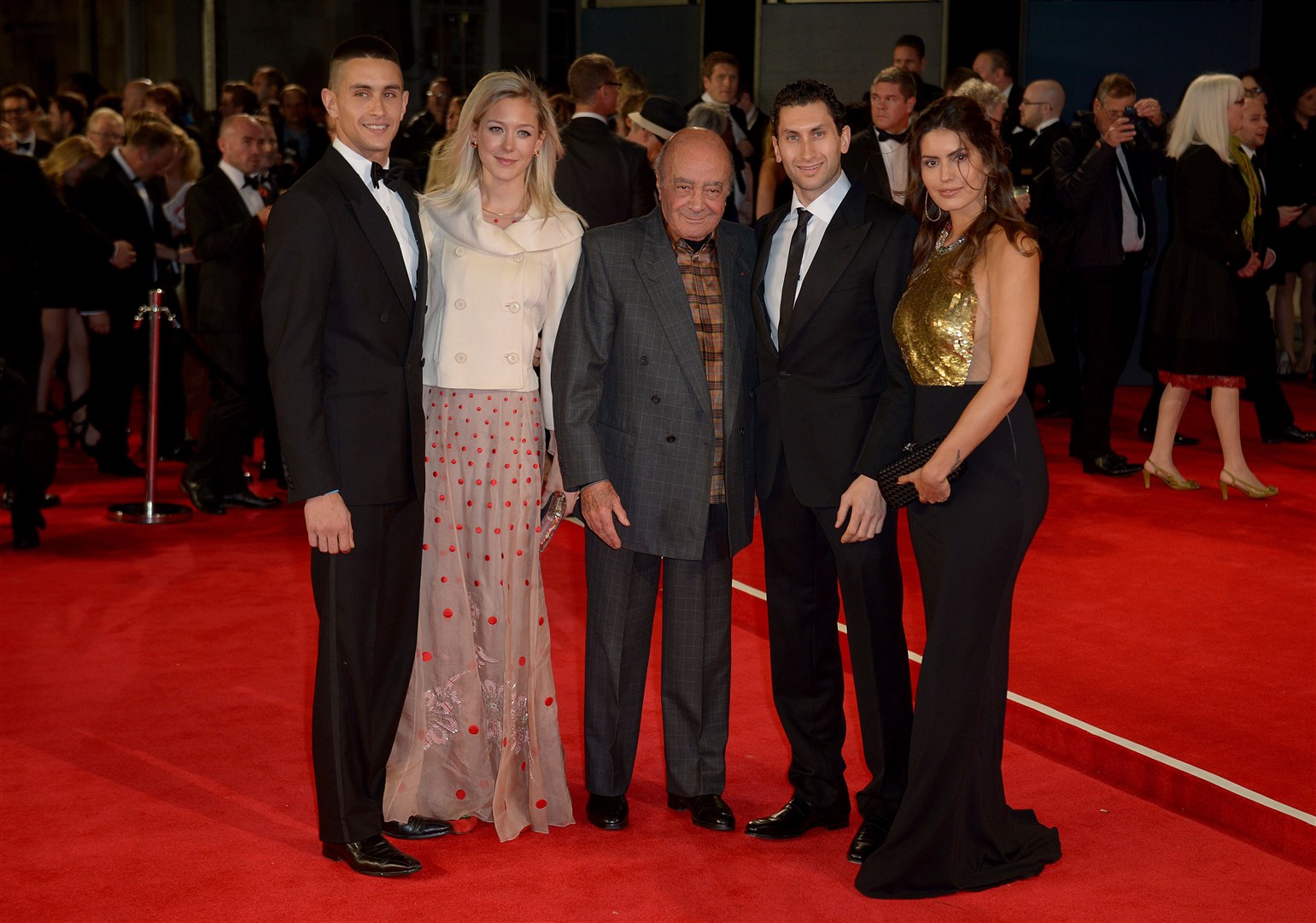 Mohamed Al-Fayed and family attending a film premiere of Spectre (Anthony Devlin/PA)