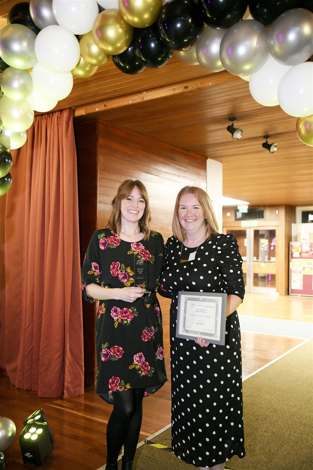Sarah Holmes (right) and Louise Ross of Pencil Me In celebrating their retail win. Picture: Beth Taylor