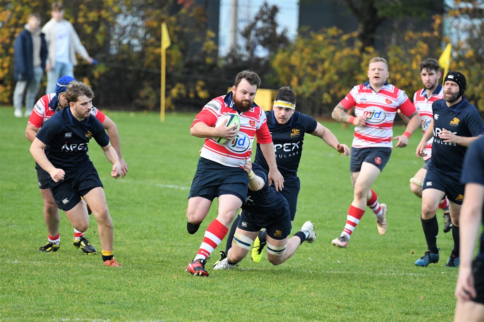 Mark Taylor makes a break forward. Picture: James Officer