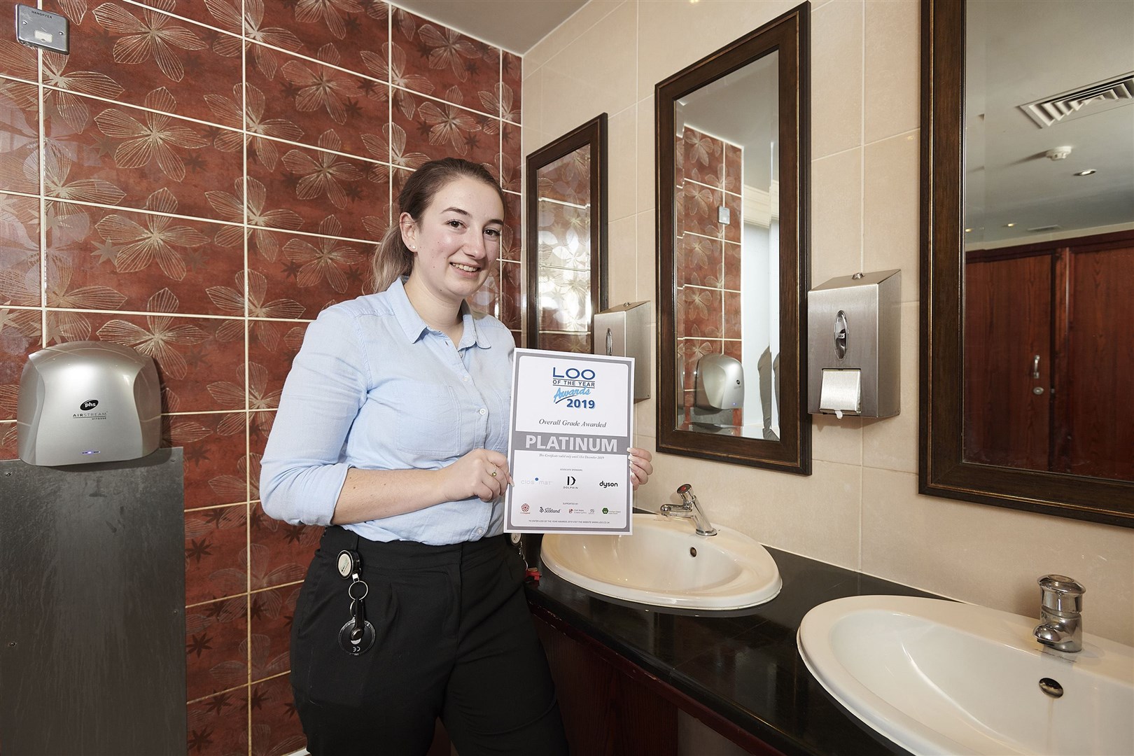 Muckle Cross, Loo of the Year. Shift Leader Emma Clark. Picture: David Webb Photography.