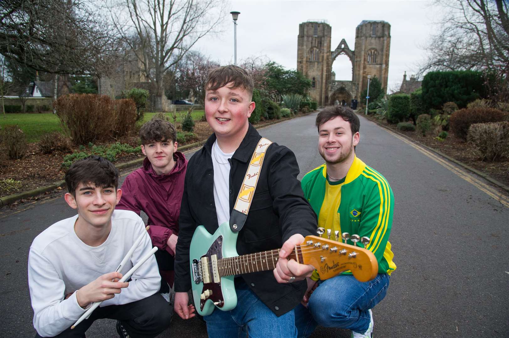 From left Flynn SP, Jay Taulier, Callum Cowie and Blair Gillies...Local band The Acrylics at Elgin Cathedral...Picture: Becky Saunderson..