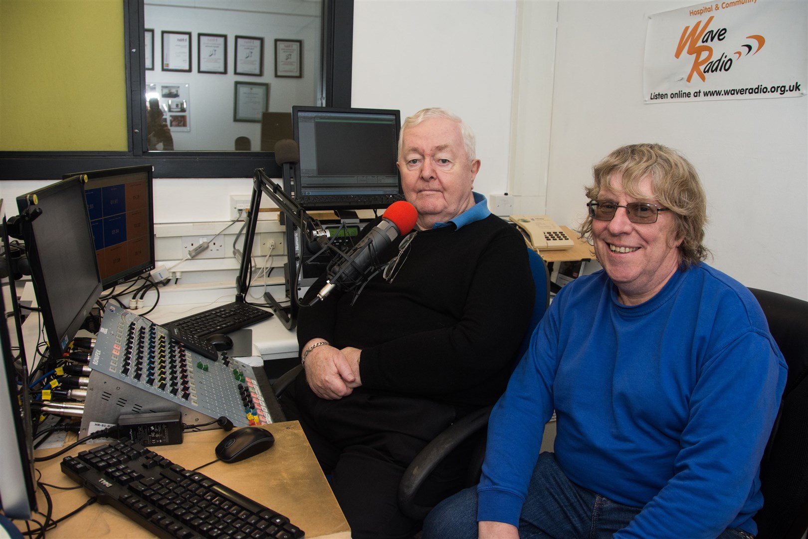 Stewart Kennedy (right) and Ron Buchanan of Wave Radio at Dr Gray's. Picture: Becky Saunderson