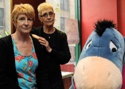 The Pancake Place manager Avril Milton (left) and assistant Kath Turner with Eeyore.