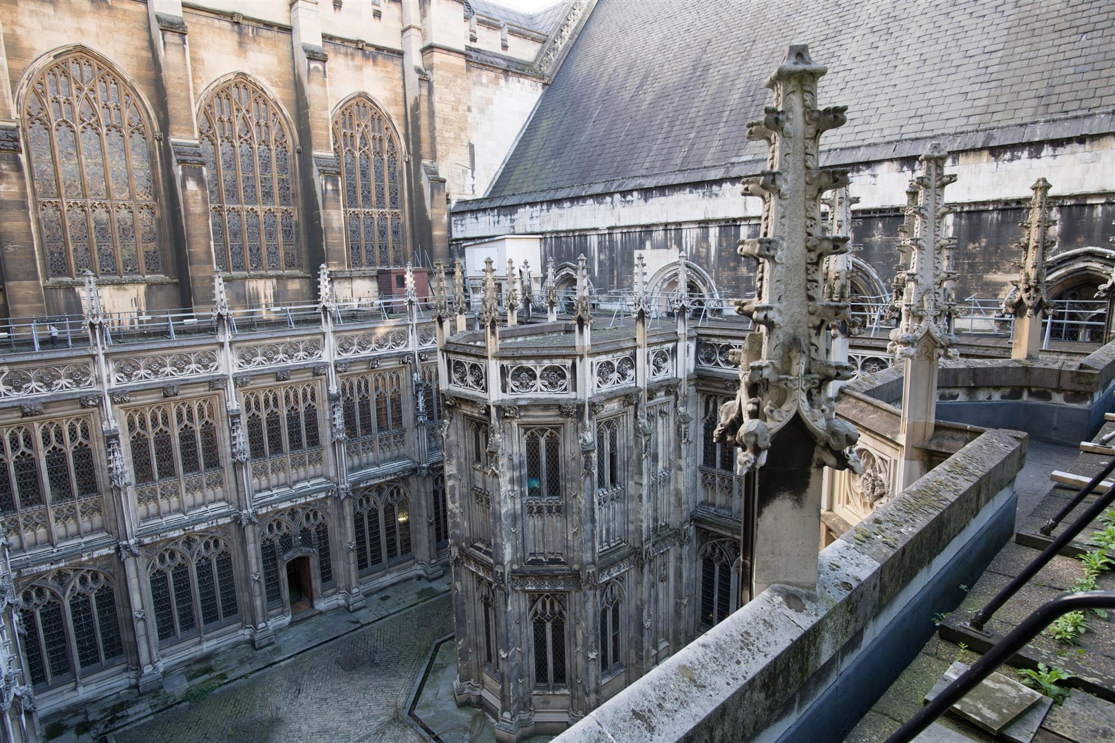 A view over a courtyard at the Palace of Westminster (PA)