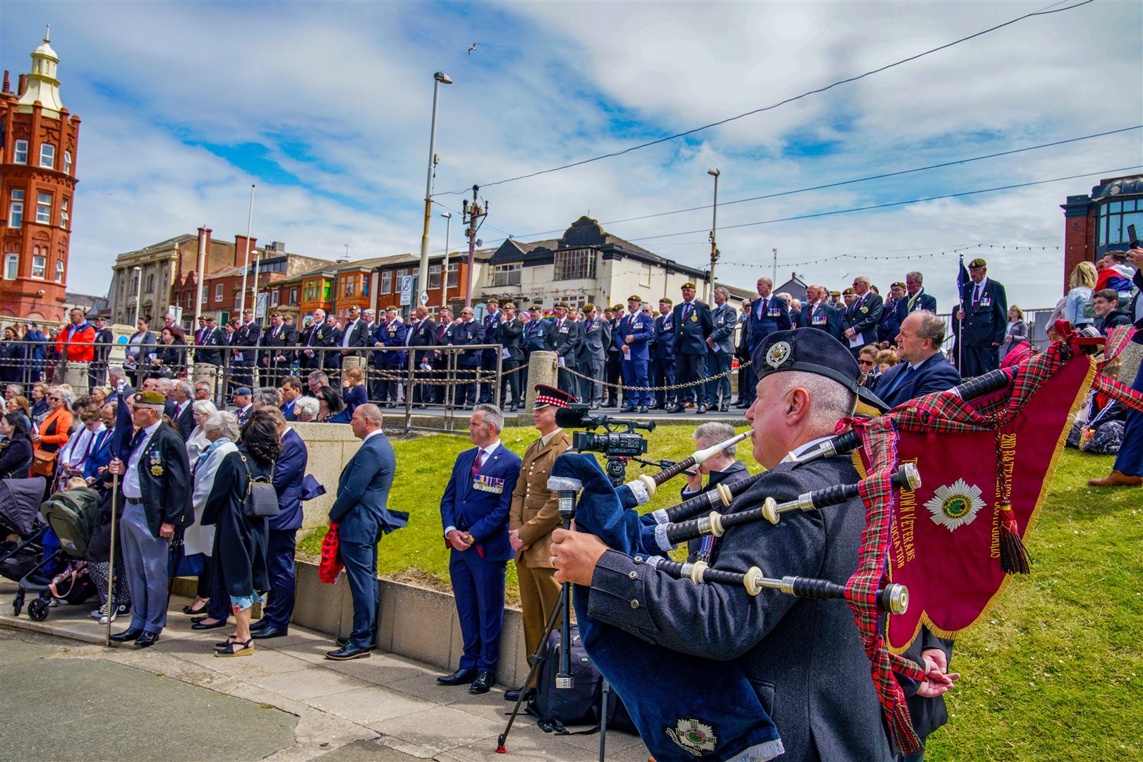 Veterans and members of the 2nd Battalion the Scots Guards, in Blackpool (Peter Byrne/PA)