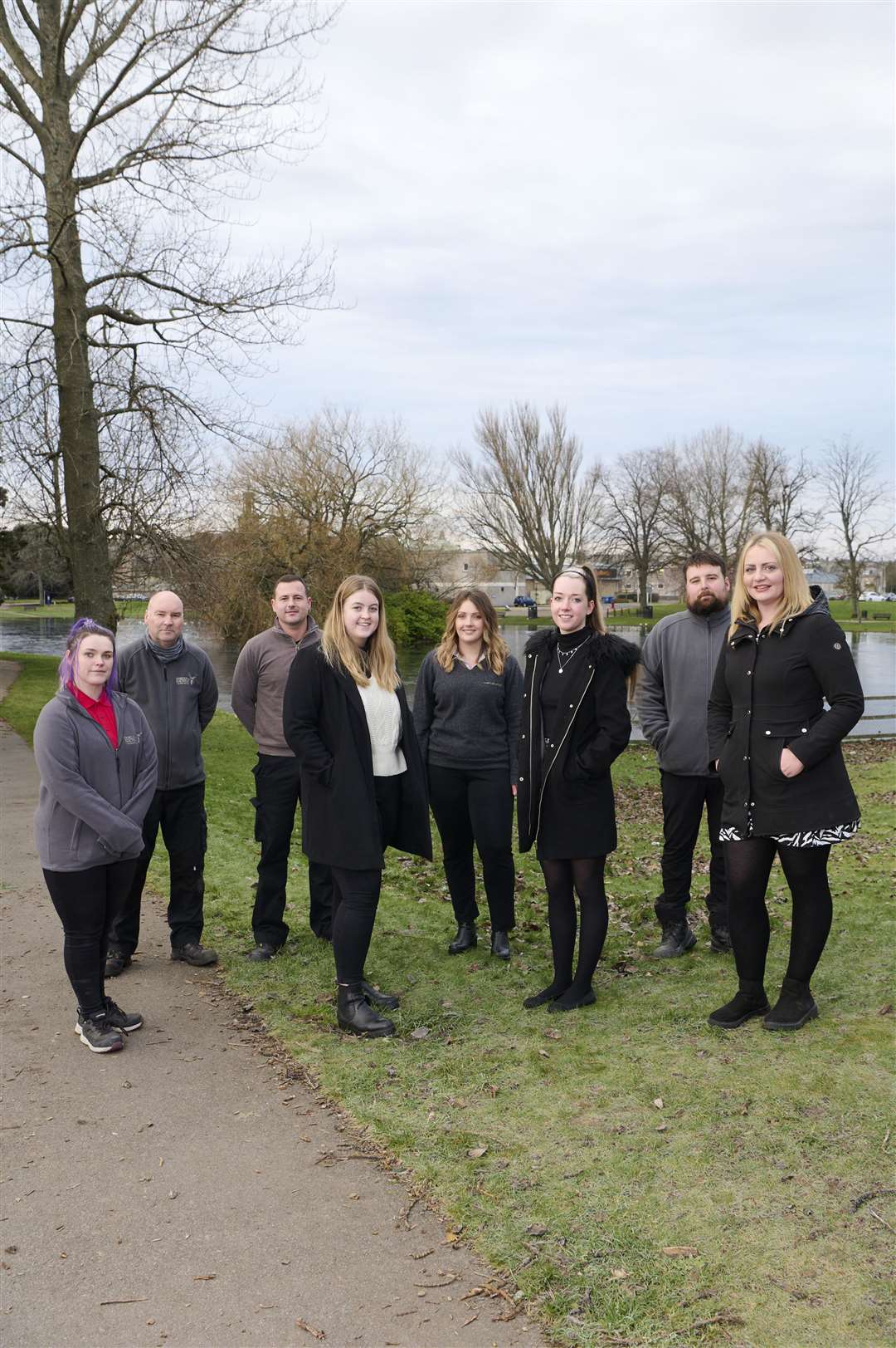 Gordon & MacPhail Young Persons Guarantee Employer. LtoR Aimee Johnston, Donnie Geddes, Martin Forsyth, Libby Hunt, Kaylie Mcrae, Maya McNeil, Christopher Allan and Jodie Clayton.