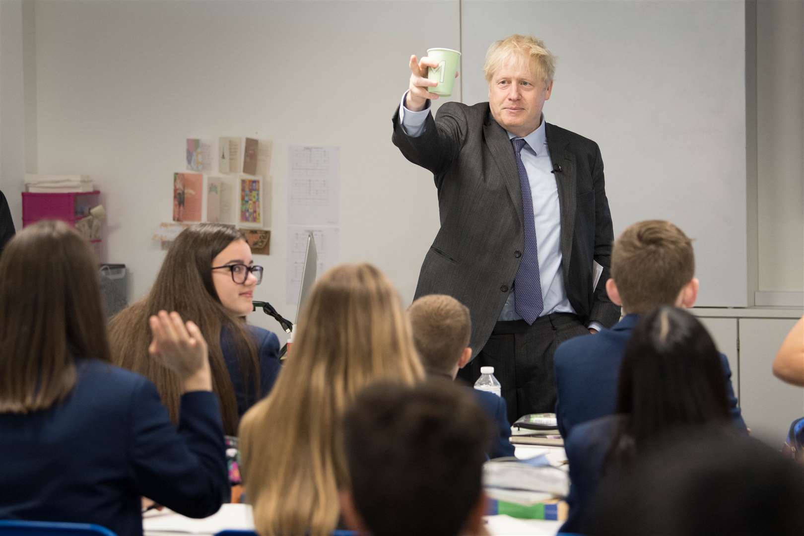 Boris Johnson made a visit to a school on Monday (Stefan Rouseau/PA)