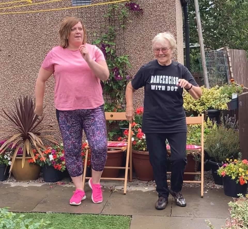 Dot (right) has been running her 'dancercise' classes since April 2018.