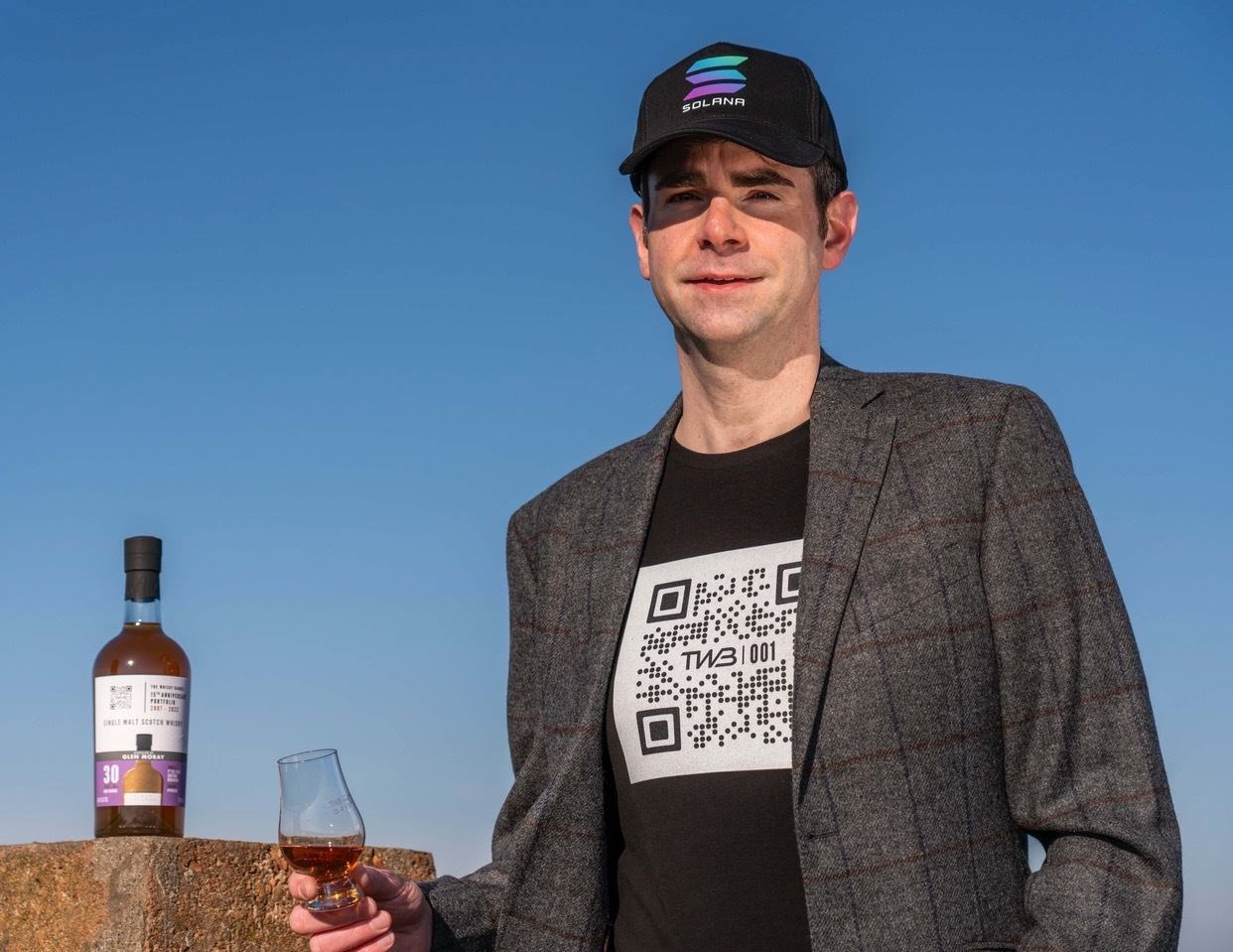 Alastair Brown of The Whisky Barrel with the world’s first digitally-certified Scotch whisky.
