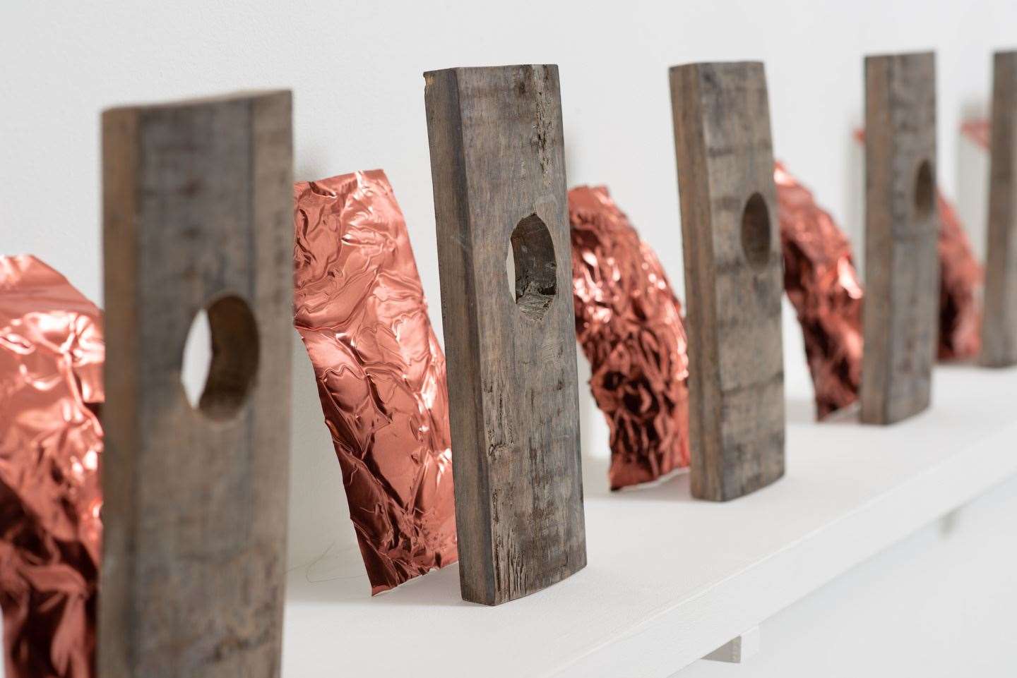 Kim Welch's 'Coppertones' forms part of 'Sounding Boards and Landing Boards' at ARI.
