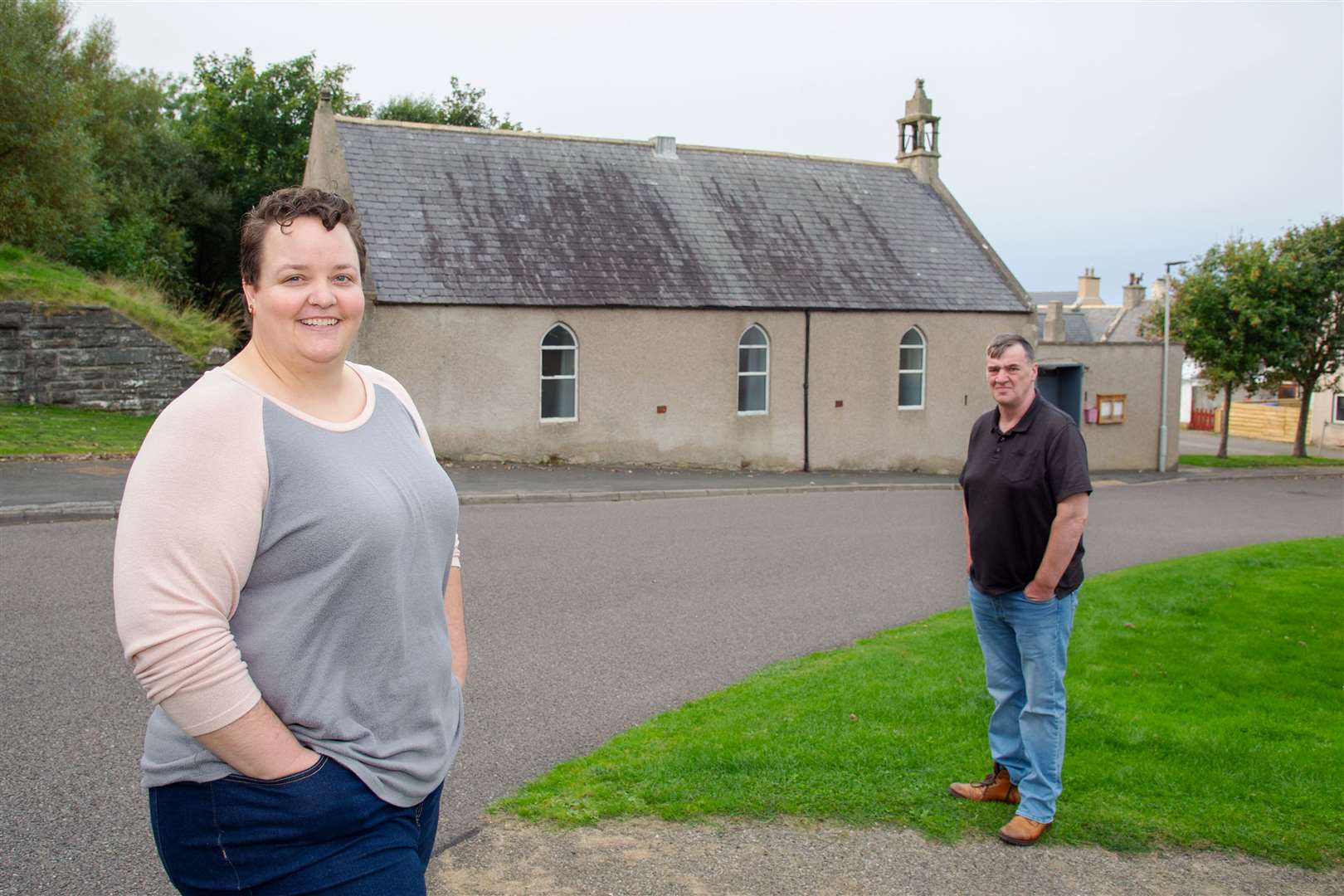 Welcome back! Morgan Cobb is being kept busy helping Pastor Willie Aitken and his team at Portgordon Community Church. Picture: Daniel Forsyth