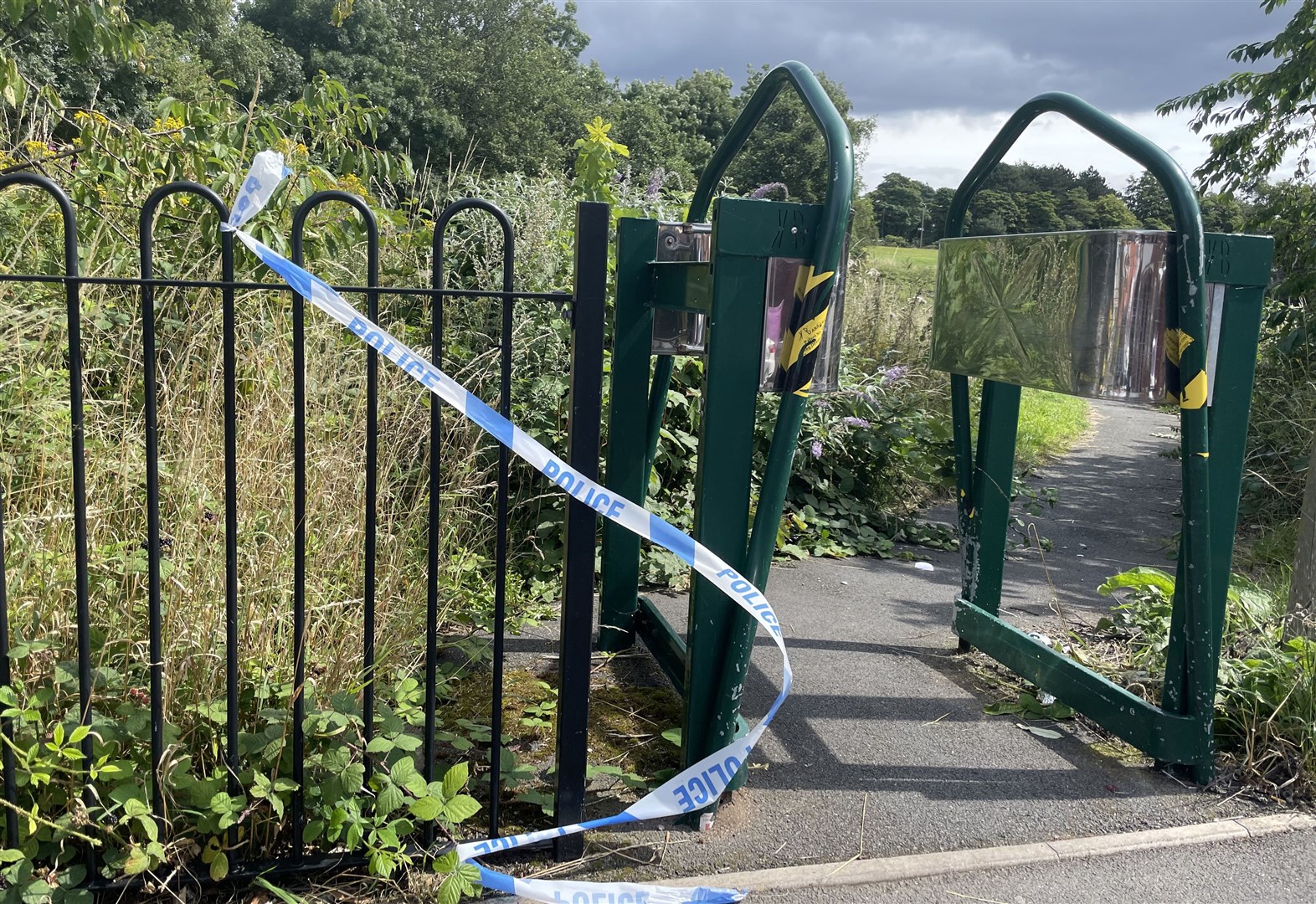 Police tape in Turnstone Road, Walsall, after the fatal crash (Phil Barnett/PA)