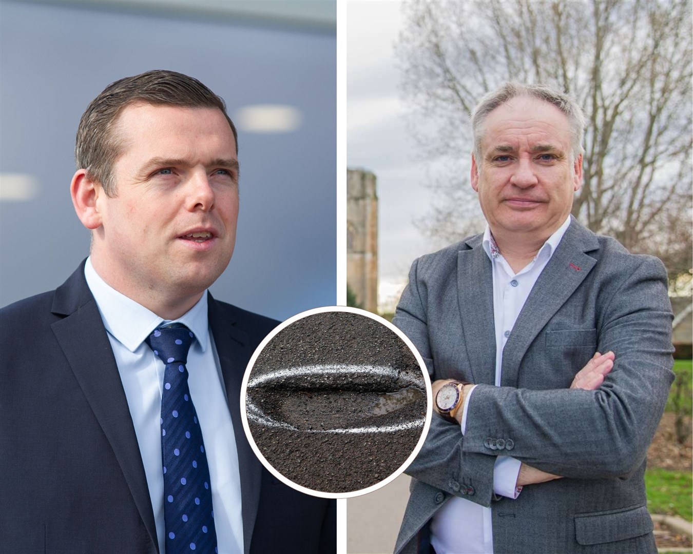 Moray MP Douglas Ross and Moray MSP Richard Lochhead have clashed over what is to blame for an increase in pothole repair costs in the region.