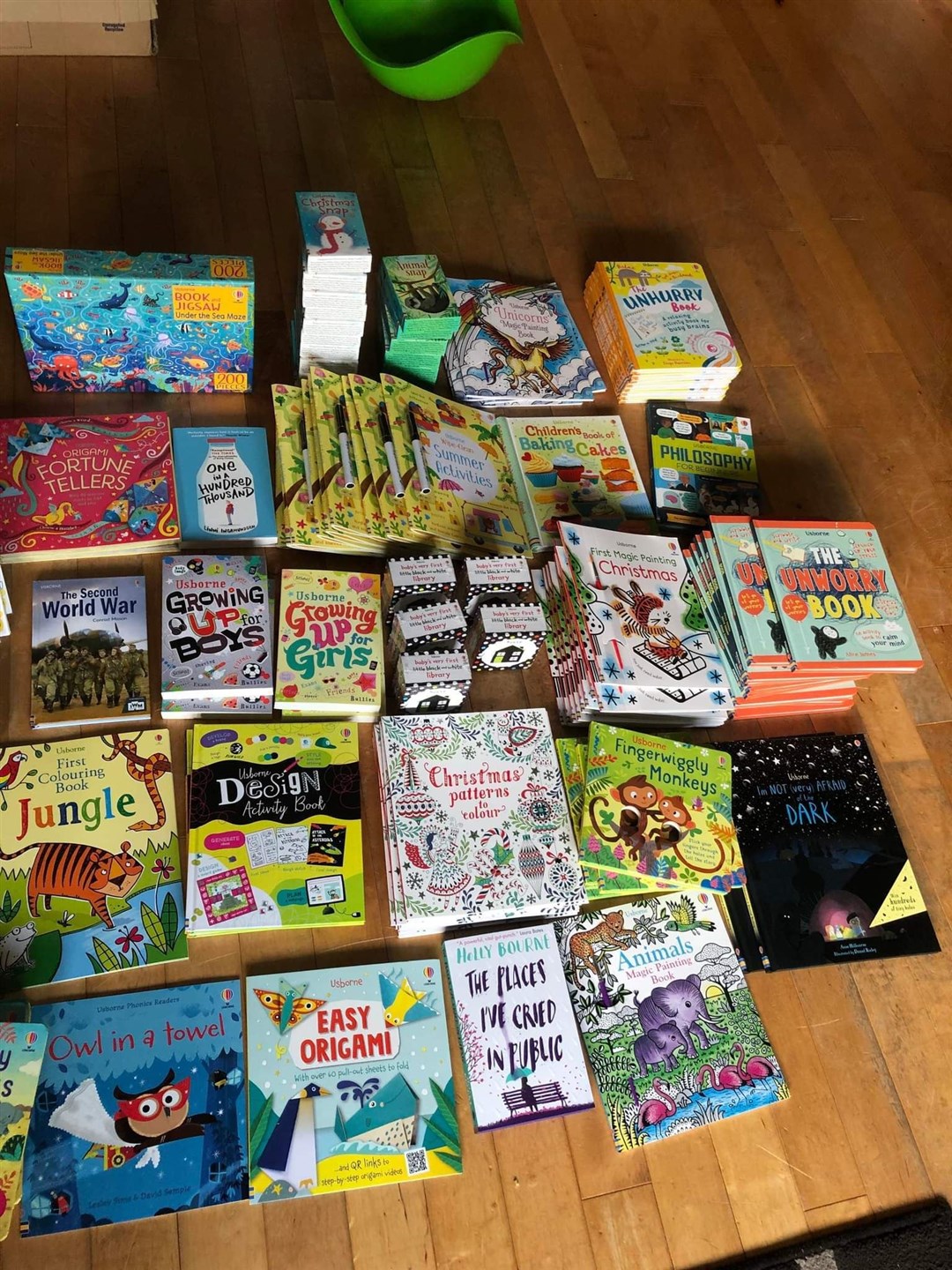 Just some of the books bought for Children 1st Moray.