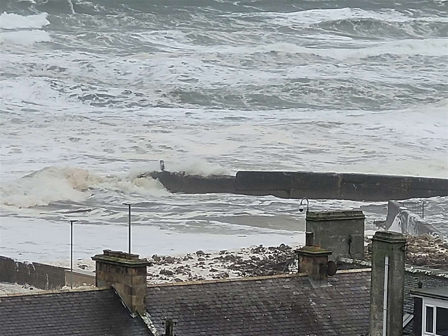 A wild and frothy Lossiemouth as captured by Northern Scot reader Hazel Thomson.