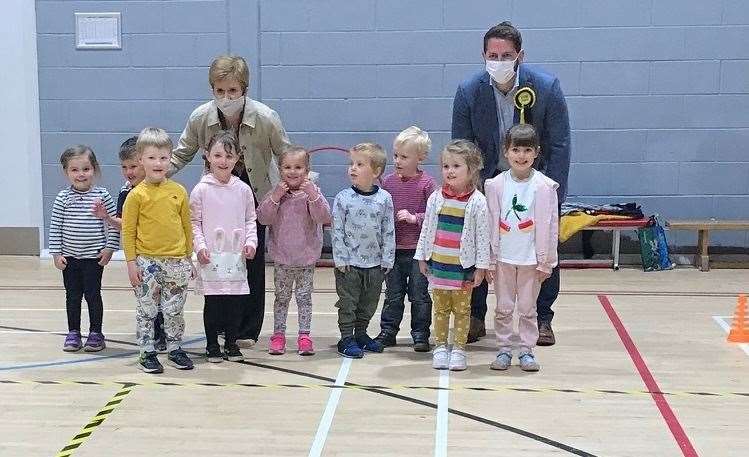 These kids were oblivious of the election race in which they were caught up in during the visit to the Bennachie Leisure Centre by Nicola Sturgeon and Fergus Mutch.