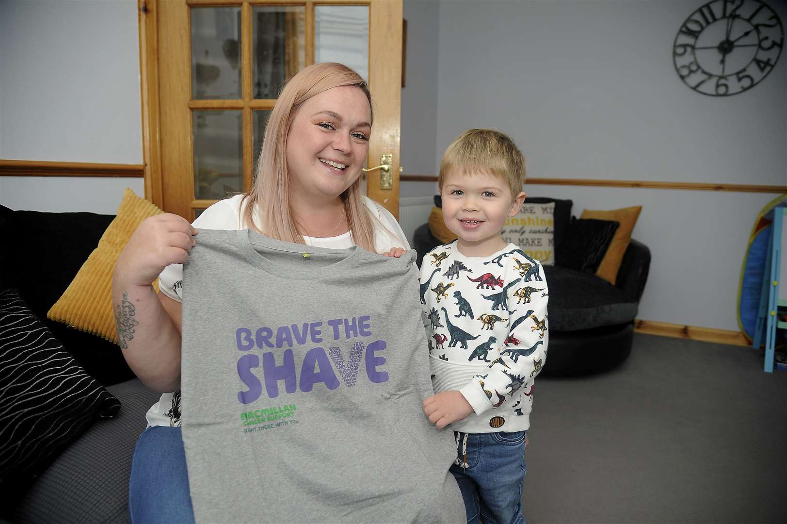 Gemma hopes her fundraiser will set an example for her son Cammi-James Taylor (3) to look back on when he gets older. Picture: Becky Saunderson.