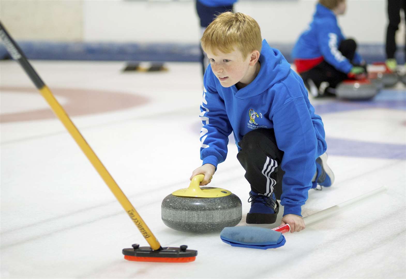 Junior curlers take part in the senior league at Moray Leisure Centre.