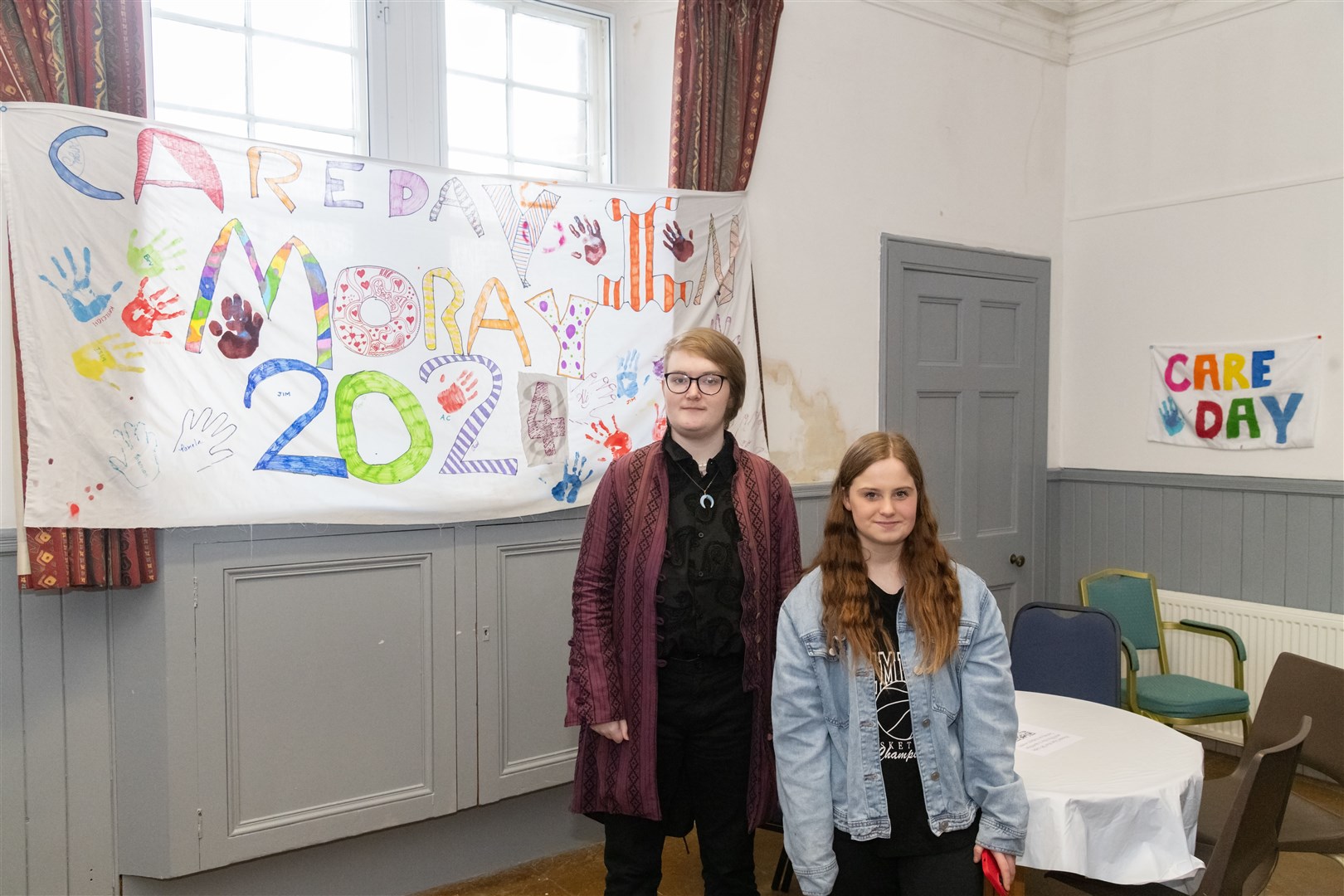 From left: Organisers Isla MacDougall and Shannon MacPherson at the National Care Day event at the Harvest Centre, River Church in Elgin...Picture: Beth Taylor.
