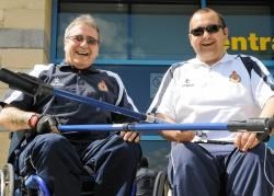 Wheelchair curlers Jim Gault (left) and Gregor Ewan.